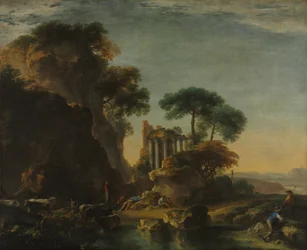 Ruinen in einer felsigen Landschaft, um 1640