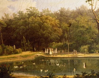 Fischteich im Real Bosco von Portici, von Salvatore Fergola