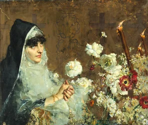 Eine betende Nonne