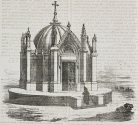 Kapelle des Heiligen Ludwig in Tunis, Tunesien, Lithographie von Salvatore Puglia aus Poliorama Pittoresco, Nr. 38, 27. April