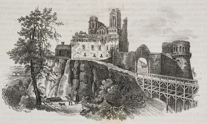 Schloss Ostroh, Ukraine, Lithographie von Salvatore Puglia aus Poliorama Pittoresco, Nr. 30, 1. März