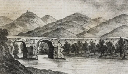 Die zerbrochene Brücke bei Capua, Kampanien, Italien