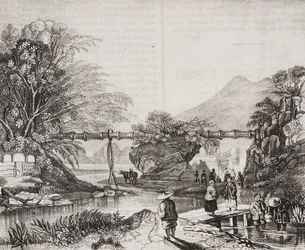 Ansicht des Tals von Hongkong, China, Lithographie von Salvatore Puglia aus Poliorama Pittoresco, Nr. 14, 9. November