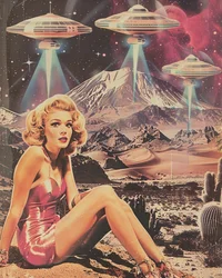 Retro Wüsten UFO-Invasion