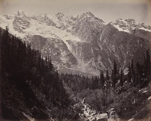 Szene im oberen Himalaya. Blick in das Manga-Tal