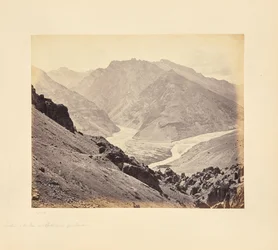 Der Zusammenfluss von Peen und Spiti, von Dunkar aus gesehen