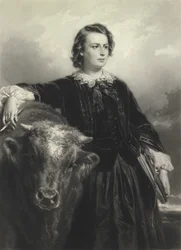 Rosa Bonheur mit vierunddreißig (Mezzotinto)