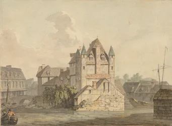 Das Ende der Ruine der Brücke in Rouen