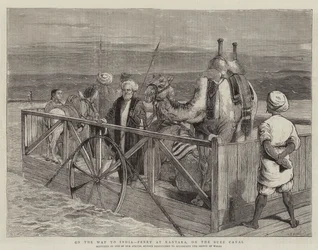 Auf dem Weg nach Indien, Fähre bei Kantara, am Suezkanal
