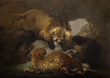 Löwe und ein Leopard, 1820
