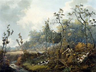 Schnepfenjagd, graviert von H.C. Pyall