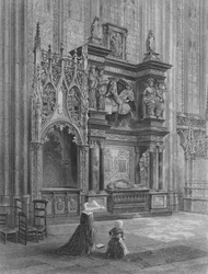 Grab von Louis de Breze, Kathedrale von Rouen (Gravur)