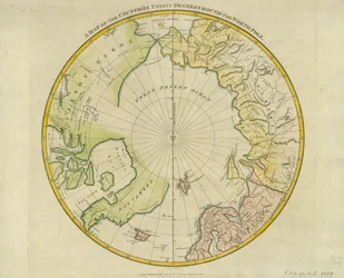 Eine Karte der Länder dreißig Grad um den Nordpol, aus 