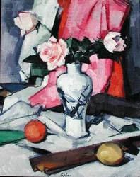 Rosen in einer japanischen Vase