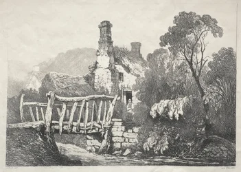 Eine Serie antiker Gebäude und ländlicher Cottages im Norden Englands: In der Nähe von Byland, 1821