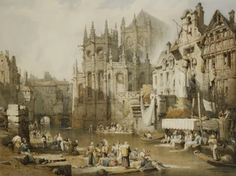 Figuren an den Flussufern bei St. Etienne, Caen