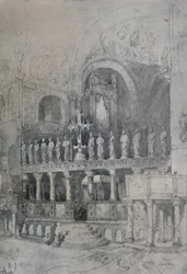 Innenraum von St. Markus, um 1830, 1925