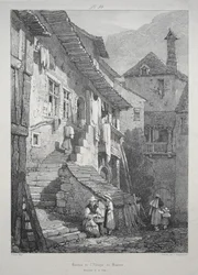 Ruinen der Abtei von Baume. Innenhof