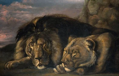 Schlafender Löwe und Löwin, 1823-1830