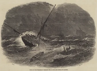 Wrack der Floridian, Auswandererschiff, auf den Long Sands, vor Harwich