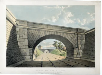 North Midland Railway. Blick auf die New Street Bridge usw. in Belper, Blick nach Süden, um 1840