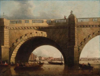 Ein Bogen der Westminster Bridge in London