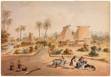 Das Gehöft, Savu Bay, Fidschi, 1870