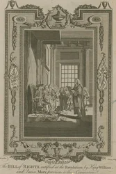 Die Bill of Rights, ratifiziert bei der Revolution von König Wilhelm und Königin Maria