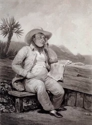 Porträt von Napoleon I (1769-1821) auf St. Helena (1820)