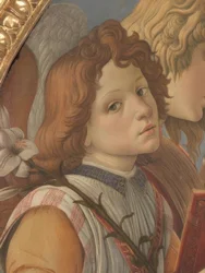 Maria mit dem Kinde und sechs Engeln