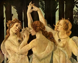 Die drei Grazien, (Detail) aus Primavera, ca. 1478, 1937