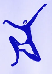 Dynamische blaue Tänzerin