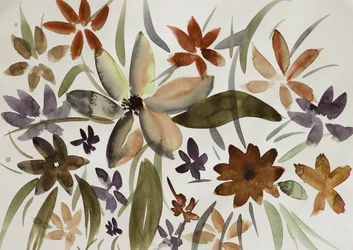 Erdiges Blumen-Aquarell
