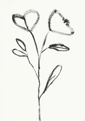 Minimalistische Blumenskizze