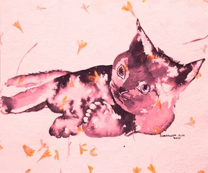 Verspieltes rosa Kätzchen