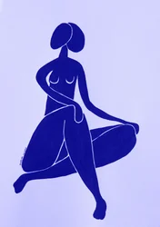Heitere blaue Silhouette