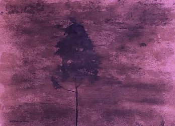 Einsamer violetter Baum