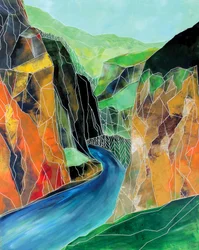 Gewundene Canyon-Wasser
