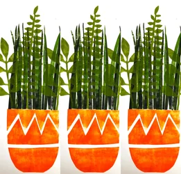 Drei orange Vasen