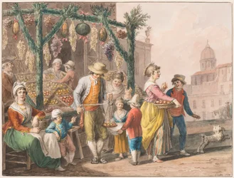 Obststand in Neapel zu Weihnachten