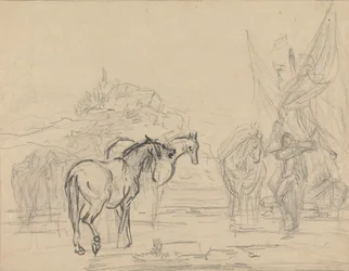 Karikatur für "Gulliver verlässt das Land der Houyhnhms"