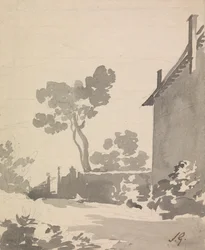 Gartenansicht von der Seite eines Hauses