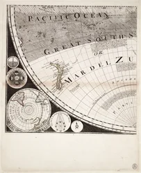 Eine neue und korrekte Weltkarte (Ausschnitt), ca. 1774