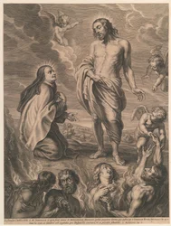 Die heilige Theresia vermittelt für Bernardino de Mendoza