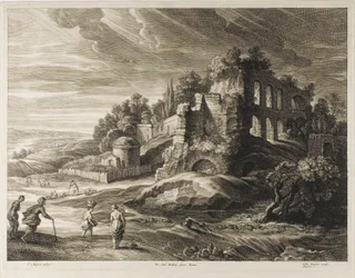 Landschaft mit den großen Ruinen, aus Die kleinen Landschaften