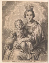 Maria mit Kind und Weltkugel