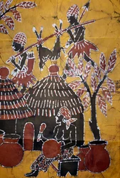 Stoff hergestellt mit Batik-Technik, Togo Handwerk