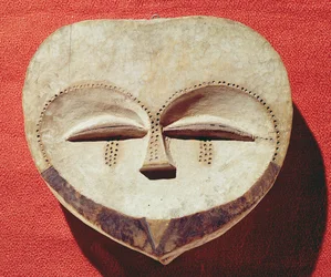 Janus-Maske, Kwele-Bevölkerung, Kongo (bemaltes Holz)