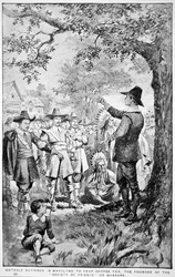 George Fox predigt in Maryland