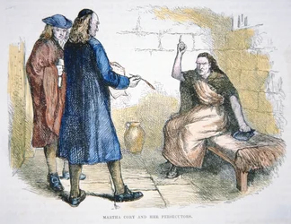 Martha Corey wird während der Hexenprozesse von Salem 1692 der Hexerei beschuldigt